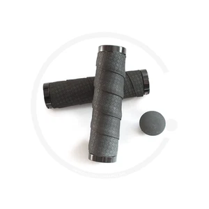 Lock-On Bartape Grips | MTB / Single speed / Road Bike Flatbar Grips black - Picture 1 of 5
