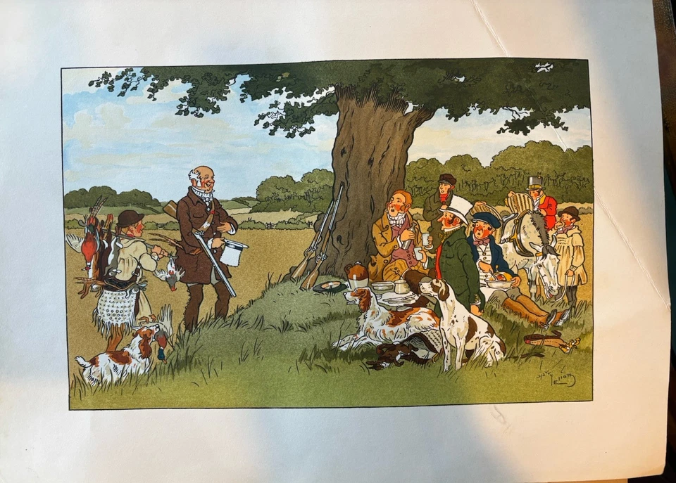 HARRY ELIOTT.LITHO/POCHOIR.SCÈNE DE CHASSE.CIRCA 1930. - Photo 1/1