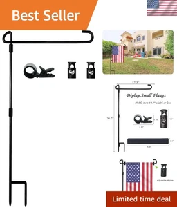 Elegante Soporte Bandera Jardín con Clip Antiviento y Tapones para Decoración de Temporada - Imagen 1 de 9