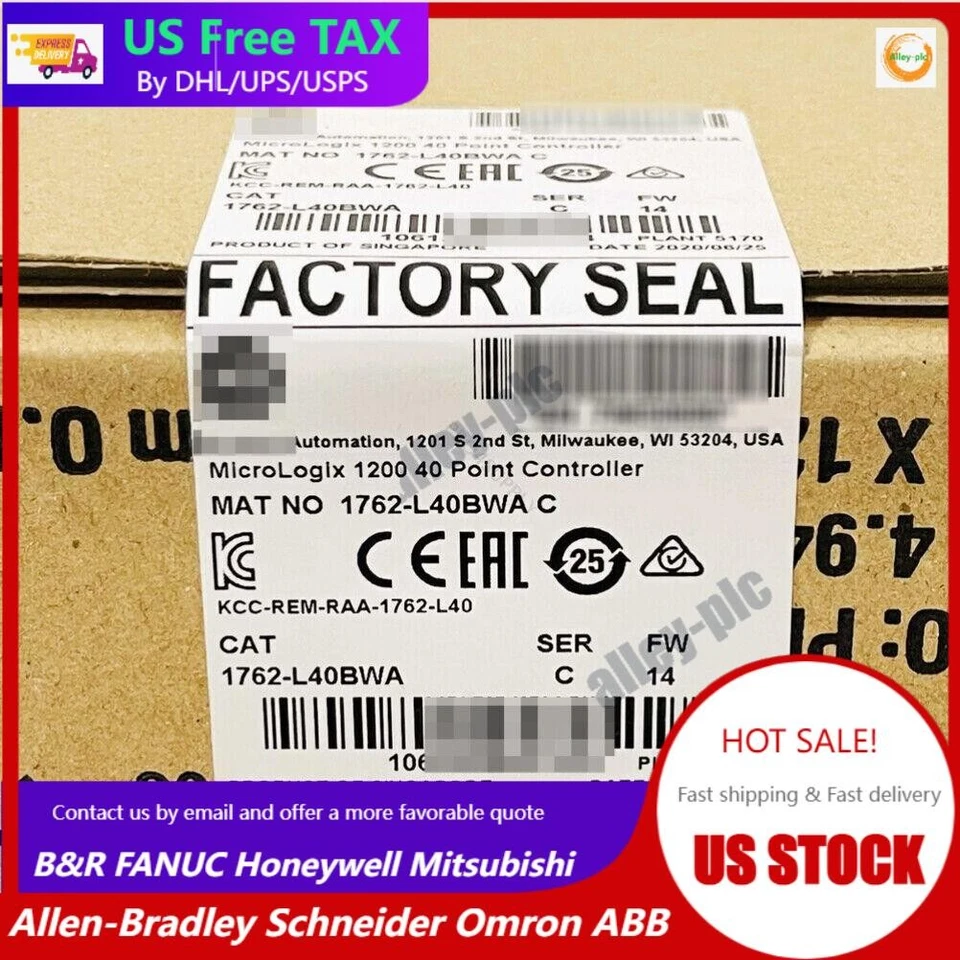 New 1762-L40BWA MicroLogix 1200 40 Point Controller 1762-L40BWA 1pcs US Free Tax - Image 1 of 1