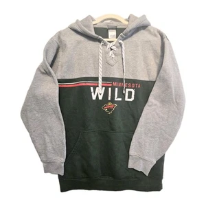 Minnesota Wild Hoodie NHL Sweatshirt Mens L Tie Front Hockey Hooded Sports - Picture 1 of 8