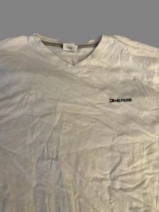 Tommy Hilfiger Camiseta Blanca Cuello en V - Nueva Sin Etiquetas - Grande - Imagen 1 de 4