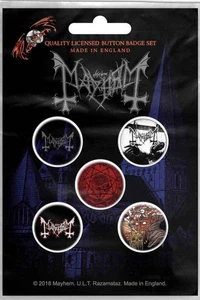Mayhem – Button Badge Pack: De Mysteriis Dom Sathanas x 5 Original memorabilia - Picture 1 of 13