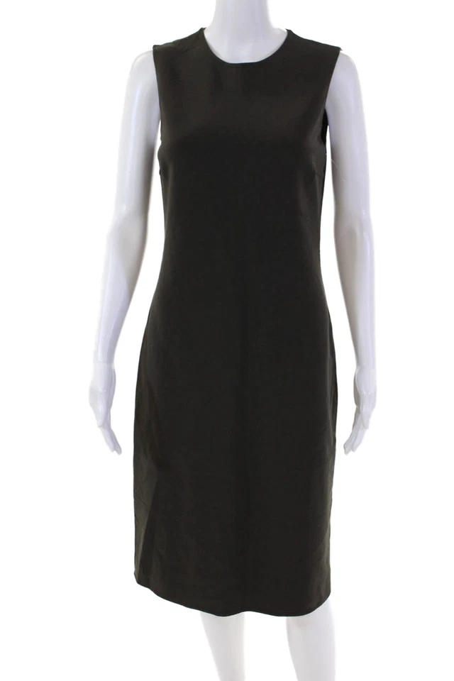 Michael Kors Womens Wool Zippered Sleeveless Pencil Dress Solid Gray Size 6 - Image 1 of 4