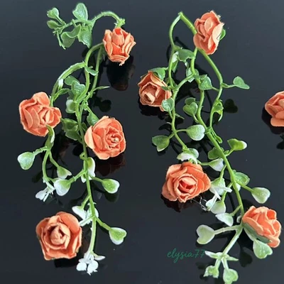 3PC Rose Flower Vine Dollhouse Accessories Miniatures 1:12 1/6 Scale Festival - Image 1 of 4