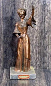 Hellenic Art Themis Greek Goddess Lady Justice Copper & Marble Statue 10" As-Is - Picture 1 of 12