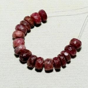 17 pezzi perline rondelle sfaccettate rubino naturale pietra preziosa sfusa 23,50 ct misura 6 mm - Foto 1 di 6
