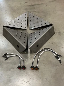 SLIMLINE F/R w/LED Lts Trailer Fender Side Step, Steel, Fender Side Bracket - Picture 1 of 2