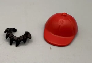 Playmobil Accessories Short Under Chin Black Beard Red Baseball Hat - Picture 1 of 1