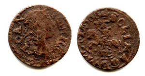 Nice copper solidus (schilling or szelag) dated 1666, Johann II Casimir (1648-16 - Picture 1 of 1