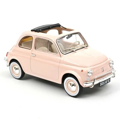 Norev | 1:18 Metal | 1968 Fiat 500 L w/ Birth Pack | Pink | # 187774 - Image 1 of 4