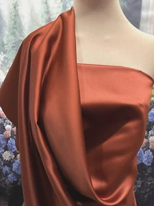 HEAVY  MATTE SATIN GINGER   POLY FABRIC / BRIDAL,  FORMAL, COSTUME, PAGEANT - Picture 1 of 44