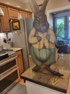 BONNIE BARRETT BOARDWALK HAND PAINTED ORIGINAL SIGNED 1999 BUNNY 36"X14 Chip Ear - Picture 1 of 15