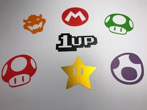 Super Mario Vinyl Decal Sticker Bowser Star Mushroom Yoshi Egg Retro Nintendo  - Picture 1 of 2