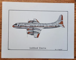 Impresión de avión American Airlines Lockheed Electra 8,5x11" Ron Sundquist 1970 - Imagen 1 de 1