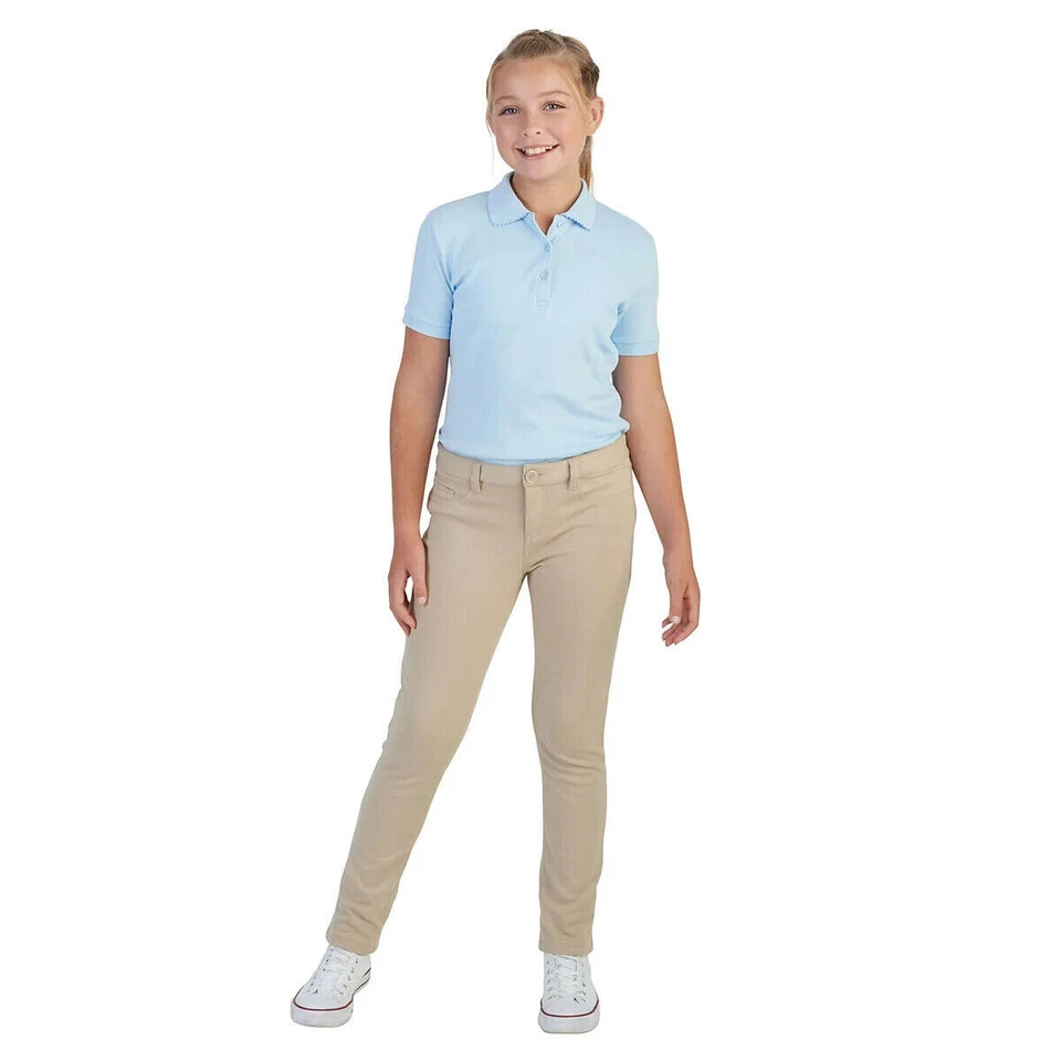 Pantalón tejido ajustado French Toast para niñas jóvenes, beige talla 12 Foto 1 de 4