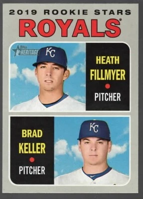 2019 Heath Fillmyer Brad Keller Topps Heritage Baseball Rookie Stars RC #371 - Image 1 of 2