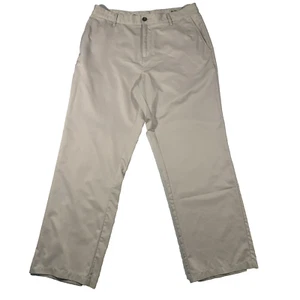 Adidas ClimaLite Golf Pants Men's 35 x 32 Beige Flat Front Regular Straight Leg - Picture 1 of 12