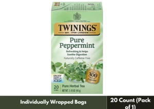 Twinings Pure Peppermint Individually Wrapped Tea Bags, 20 Count (Pack of 1) - Picture 1 of 3