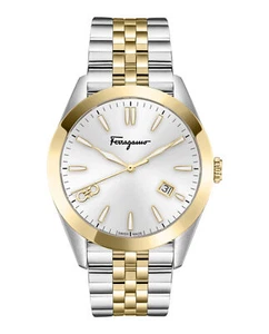 Ferragamo Mens  Two Tone 42mm Bracelet Fashion Watch - Picture 1 of 4