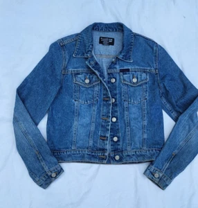 Polo Ralph Lauren Blue Denim Trucker Jean Jacket Sz Medium 8/10 Cotton Boys - Picture 1 of 6