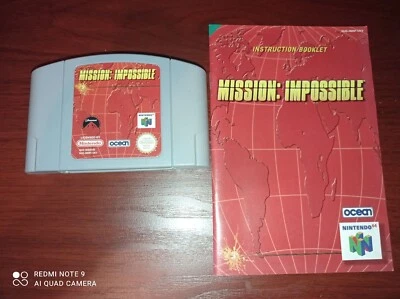 RETRO Mission Impossible Nintendo 64 N64 Game Cartridge & Manual PAL (1998) - Image 1 of 2
