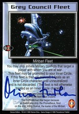 BABYLON 5 Mira Furlan DELUXE EDITION Grey Council Fleet AUTOGRAPHED signed card