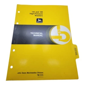 John Deere 118 und 120 Hochdruckreiniger Technisches Handbuch TM-1315 TM1315 - Bild 1 von 5