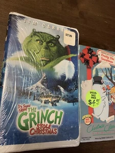 VHS Christmas Movie Bundle: The Grinch & Frosty The Snowman *Water Damage Sealed - Picture 1 of 5
