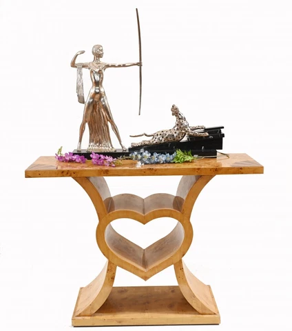 Art Deco Heart Hall Table Console Tables Cover