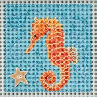 Kit de ponto cruz cavalo-marinho Mill Hill 2018 botões e miçangas mola MH141813 - Imagem 1 de 2