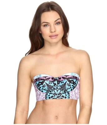 Женский купальный топ Mara Hoffman L38215 Цвет синий Вербена Бюстье на шнуровке Размер Small - Изображение 1 из 2