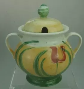 Colourful Robert Gordon Australian Pottery Double Handled Honey Sugar Pot KC574 - Picture 1 of 5