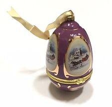MR CHRISTMAS MUSICAL EGG ORNAMENT Purple Holiday Decoration VALERIE PARR HILL