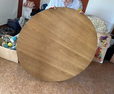 Round dining table, 1.2 m. Oak veneer top, solid oak legs. EUC Leongatha Sth
