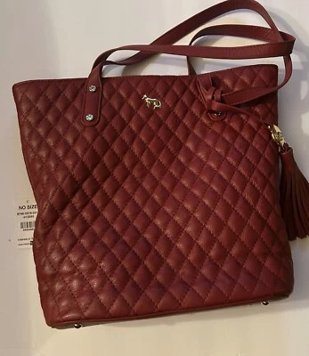 Bolso de hombro Emma Fox de cuero rojo acolchado grande Foto 1 de 4