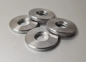 4 off M10 304 Stainless Steel CNC Machined Washers ø25mm x ø10mm x 3mm Thick - Picture 1 of 2