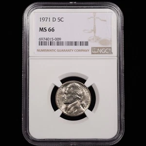 1971-D Jefferson Five Cent 5c - NGC GRADED MS66 - Picture 1 of 4