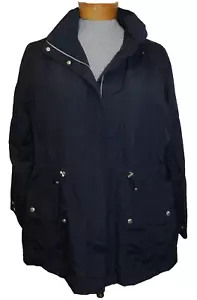 Women's Lands End Hooded rain coat Jacket Size 1X Black (nn36) - Picture 1 of 14