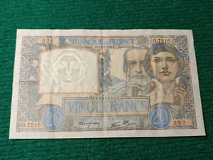 Billet 20 Francs - SCIENCE ET TRAVAIL - 8-1-1942 Fay 12/21 - TTB+ - Foto 1 di 2