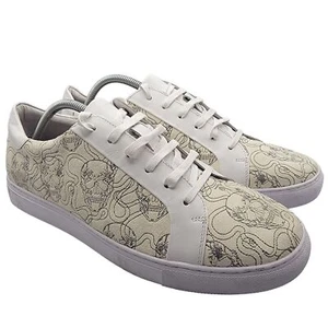 Robert Graham Tempo Mens 11 White Shoes Skulls Low Top Fashion Sneakers RG5509L - Picture 1 of 12