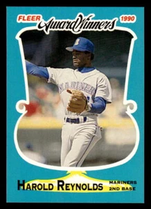 Tarjeta de béisbol Harold Reynolds #27 de los Marineros de Seattle 1990 ganadores del premio Fleer - Imagen 1 de 2
