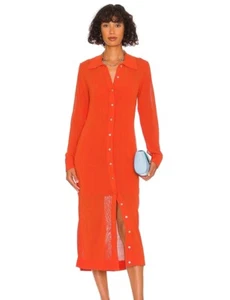 MILLY Polo Cárdigan Suéter Vestido en Coral Talla Grande L - Imagen 1 de 5