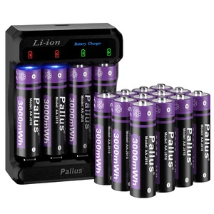 1.5V Rechargeable Lithium AA Batteries 300OmWh,USB Li-ion Battery Charger LOT - Picture 1 of 17