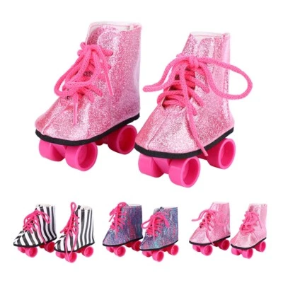 Handgemachte Puppe Rolls Schuhe Rollschuhschuhe für 18" Girl Puppe Baby Spielzug
