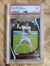 Graded 2021 Panini Absolute Trevor Lawrence #101 Rookie RC Football Card PSA 9