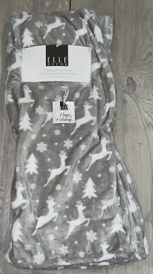 *Manta de felpa de ciervo de invierno ELLE HOME de gran tamaño XL 60” X 70” ¡Nueva!! Foto 1 de 3
