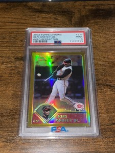 2003 Topps Chrome #239 Ken Griffey Jr Gold Refractor /449 PSA 9 Mint Red HOF