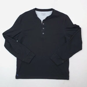 Untuckit Shirt Mens Medium Black Grassi Henley Pullover Two Layer Thermal Base - Picture 1 of 14