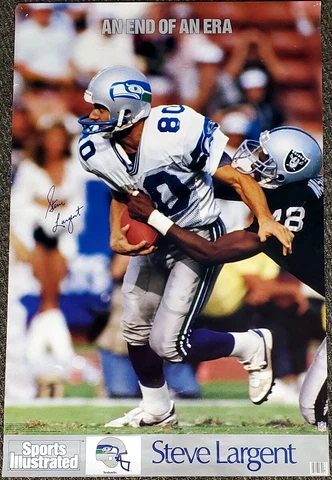 STEVE LARGENT Seattle Seahawks Vintage 1989 Sports Illustrated 22x34 POSTER Cover